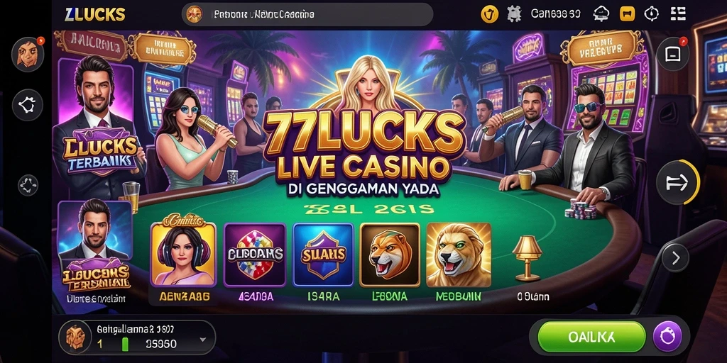 Gameplay mendebarkan dari <strong>77LUCKS</strong> dengan dealer langsung dan interaksi nyata.