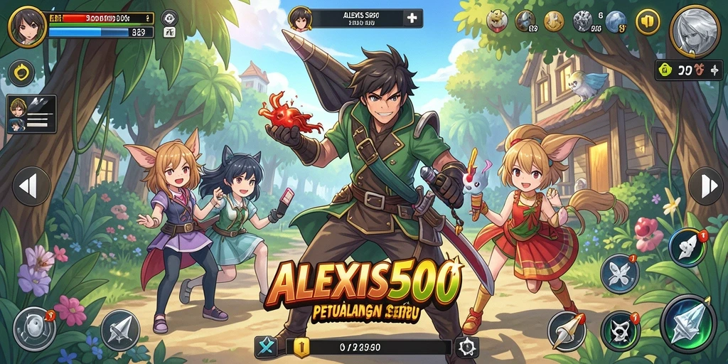 Tampilan menarik dari gameplay ALEXIS500 dengan karakter Anime yang beraksi.