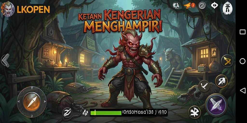 Screenshot menggambarkan suasana menegangkan dalam game Horror.