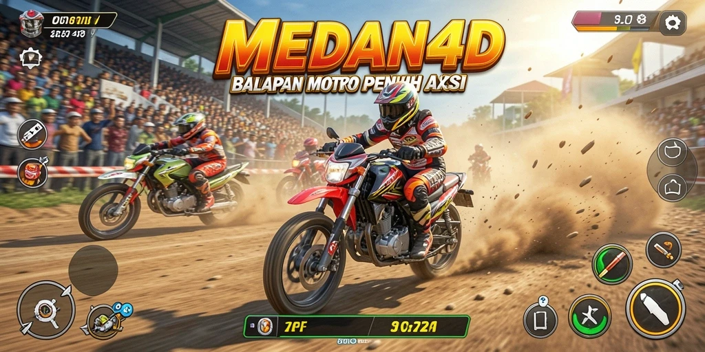Tampilan balapan motor yang seru di MEDAN4D.