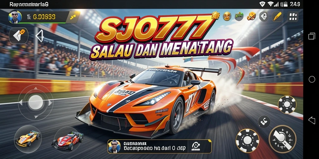 Tangkapan layar SJO777 menampilkan aksi balap yang mendebarkan di lintasan.