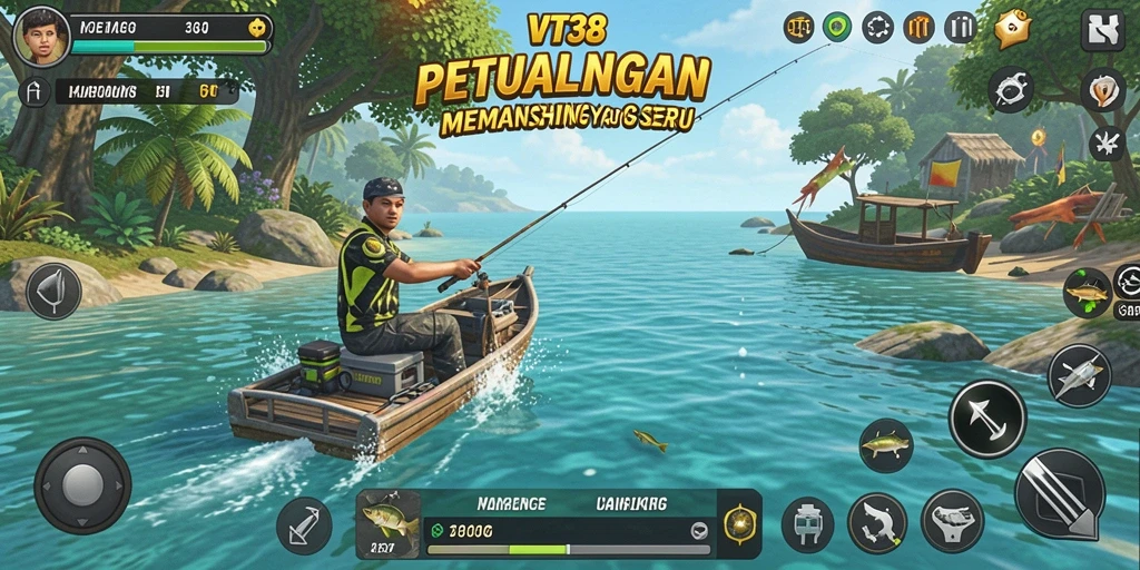 Tampilan gameplay menangkap ikan dengan baik di VT38.