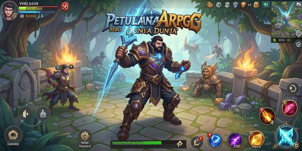 Tangkapan layar utama dari gameplay dinamis dalam game ARPG VV62.