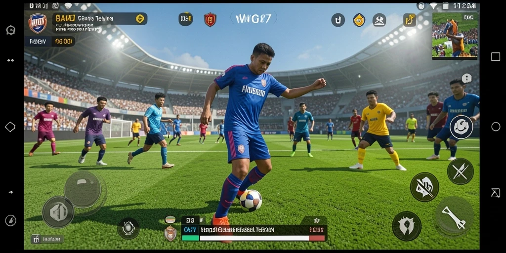 Tampilan gameplay yang mengesankan dalam WG87 dengan aksi olahraga yang mendebarkan.